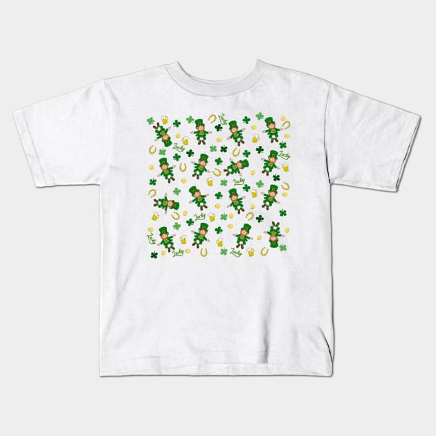 St Patricks day pattern Kids T-Shirt by valentinahramov